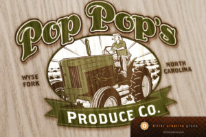 pop pops produce farm to table logo design nc