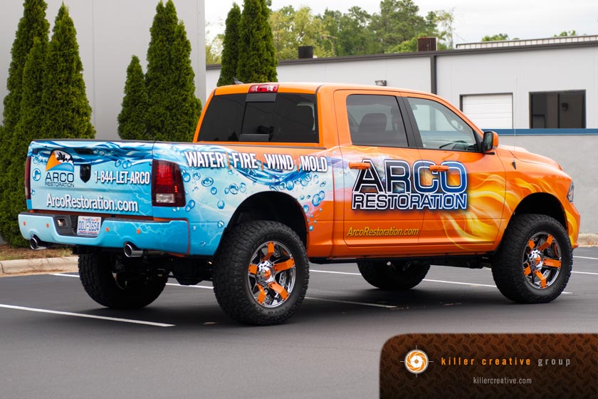 arco pickup truck graphics and wrap raleigh nc
