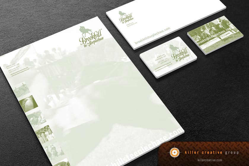 Brookhill Steeplechase stationery design letterhead business cards envelopes raleigh nc