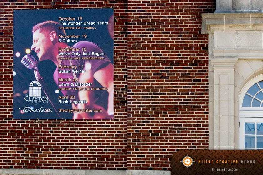 Clayton Center exterior banners design North Carolina